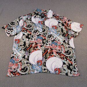 Ed Hardy Men's XL Short Sleeve Graphic Tee Oni Demon Print Multicolor Viscose